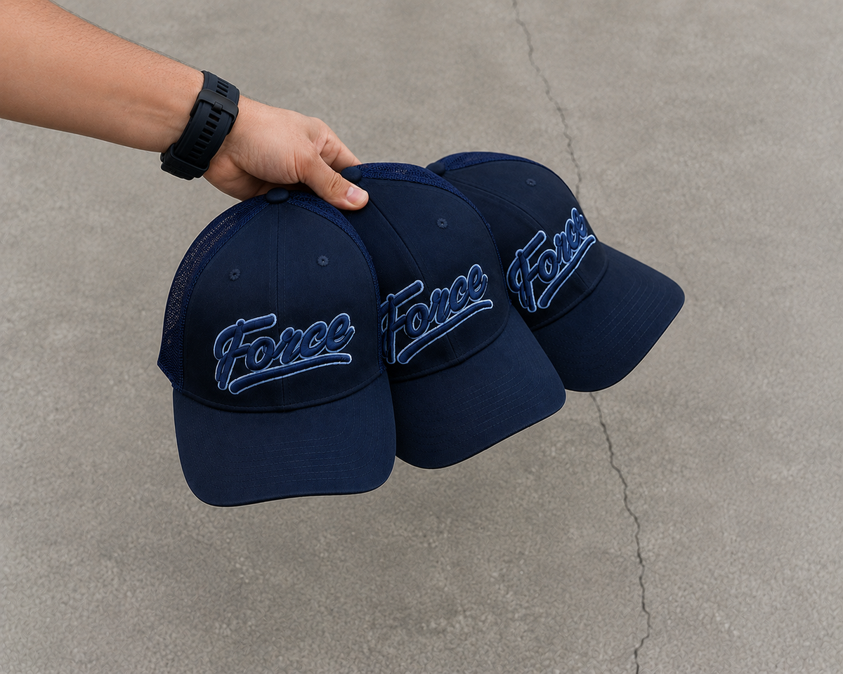 [PREORDER] Navy / Baby Blue Signature Trucker