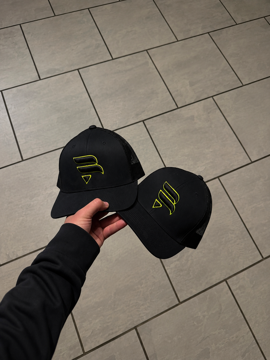 Black / Neon Yellow Logo Cap
