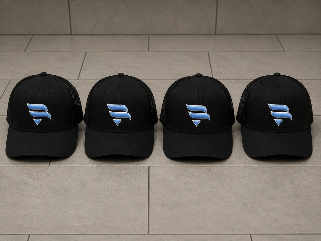[PRE ORDER] Black / Ice Blue Logo Cap