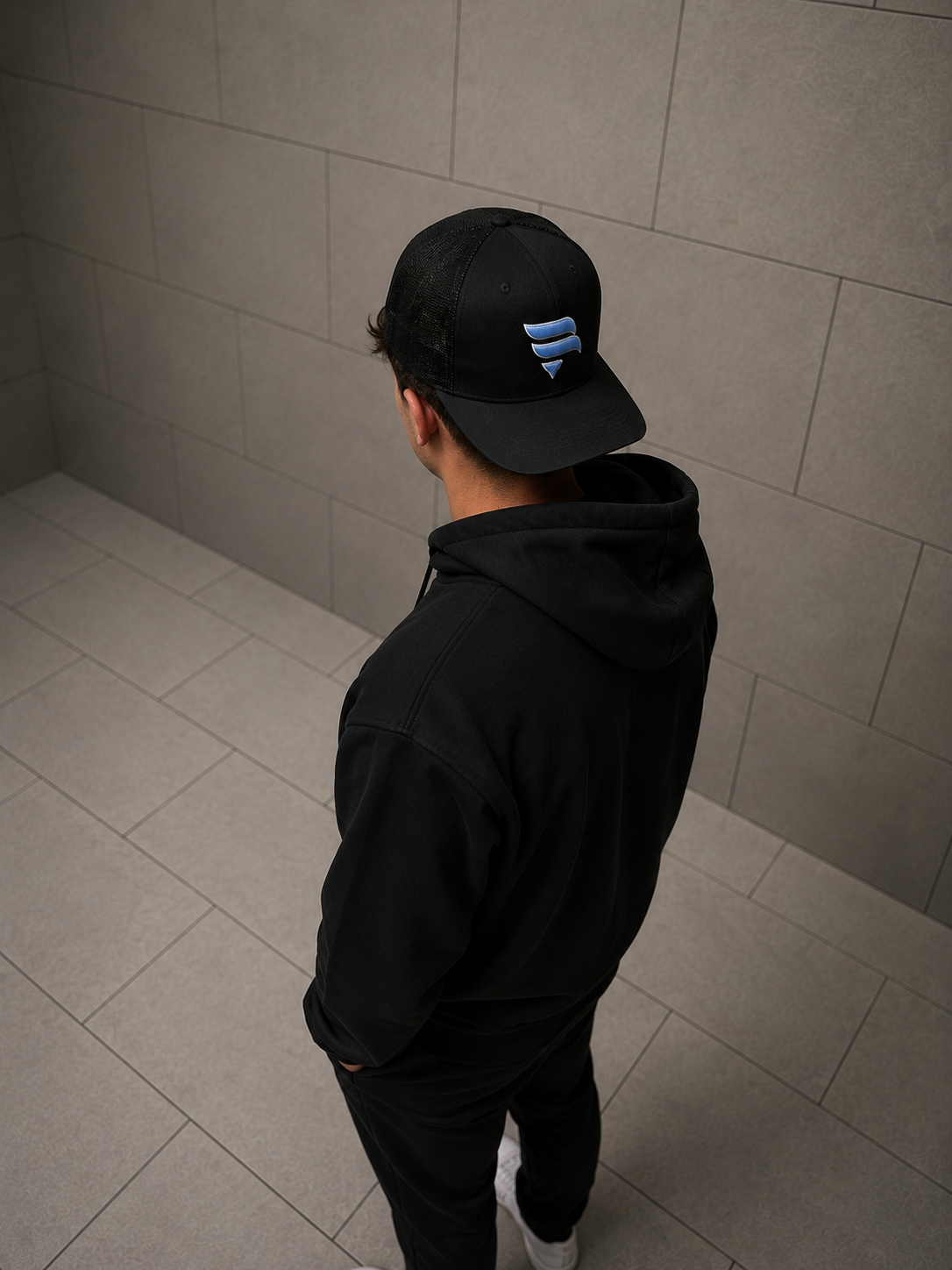 [PRE ORDER] Black / Ice Blue Logo Cap