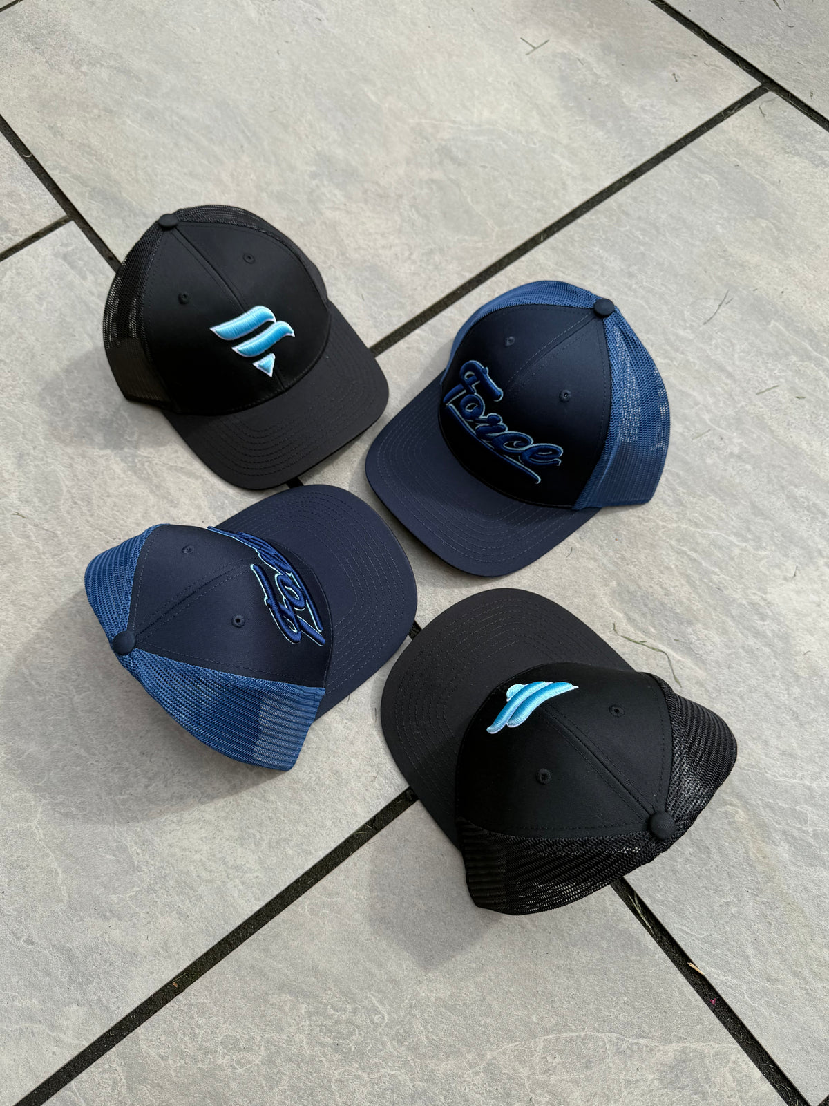 Black / Ice Blue Logo Cap