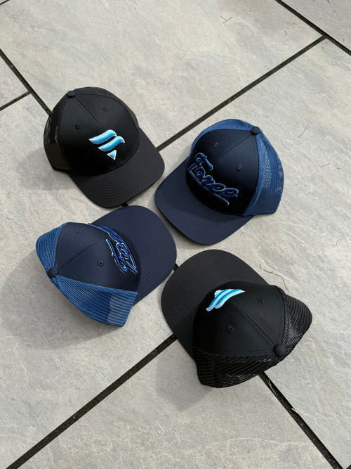 Black / Ice Blue Logo Cap