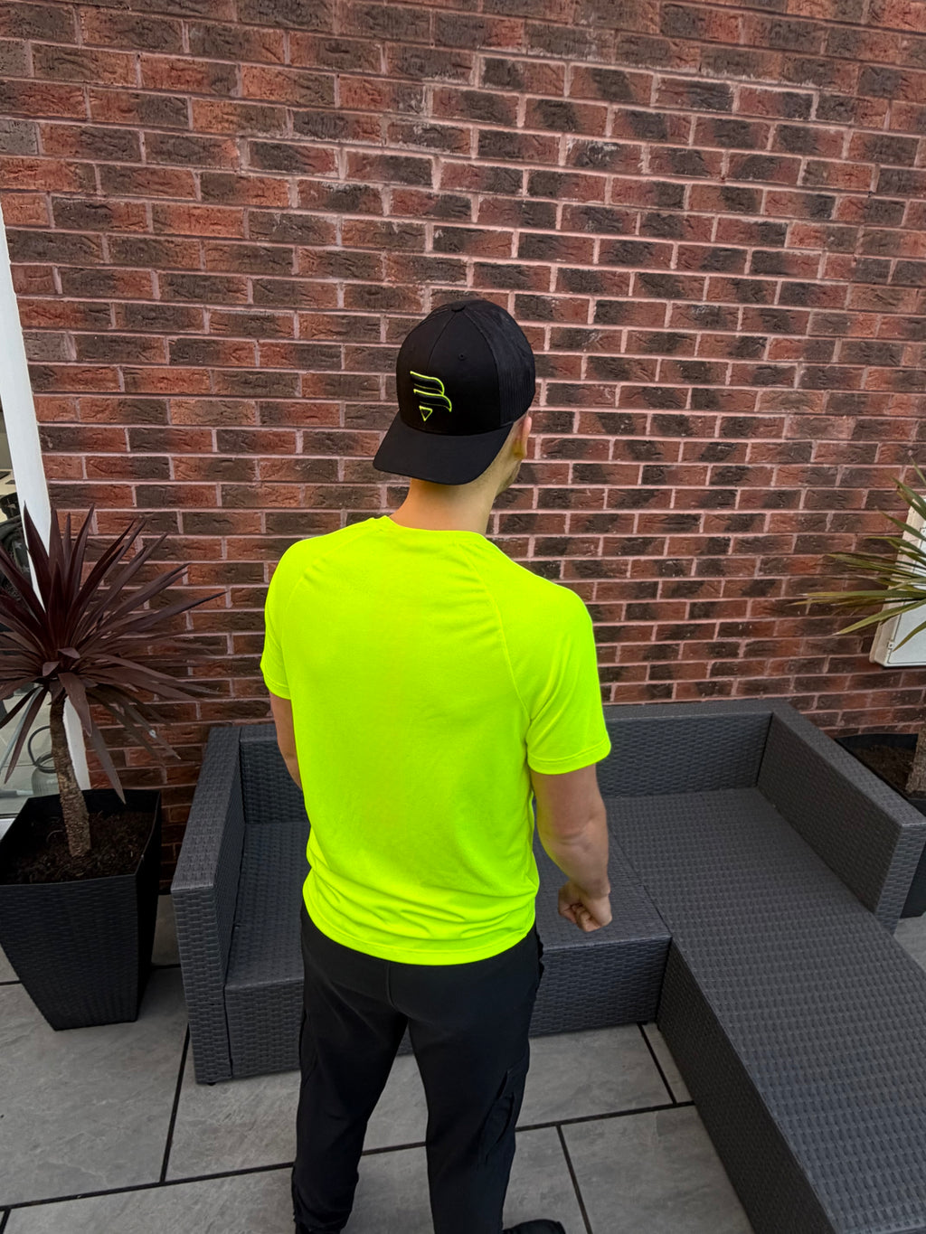 Black / Neon Yellow Logo Cap
