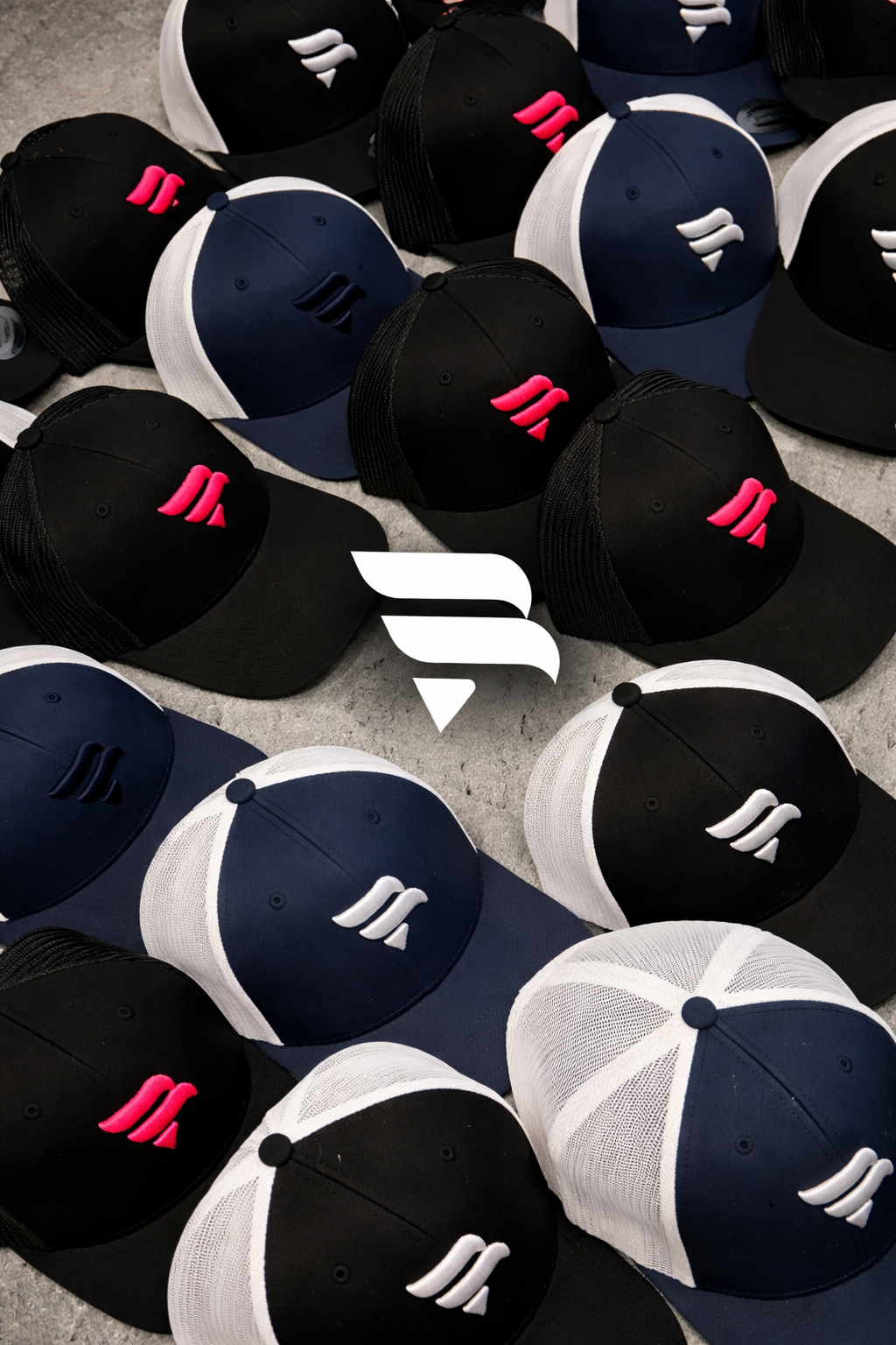 Black / Neon Pink Logo Cap