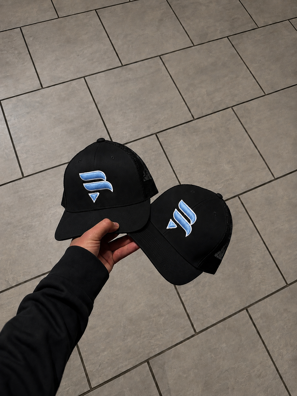 [PRE ORDER] Black / Ice Blue Logo Cap
