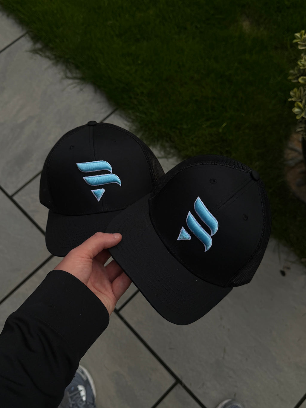 Black / Ice Blue Logo Cap