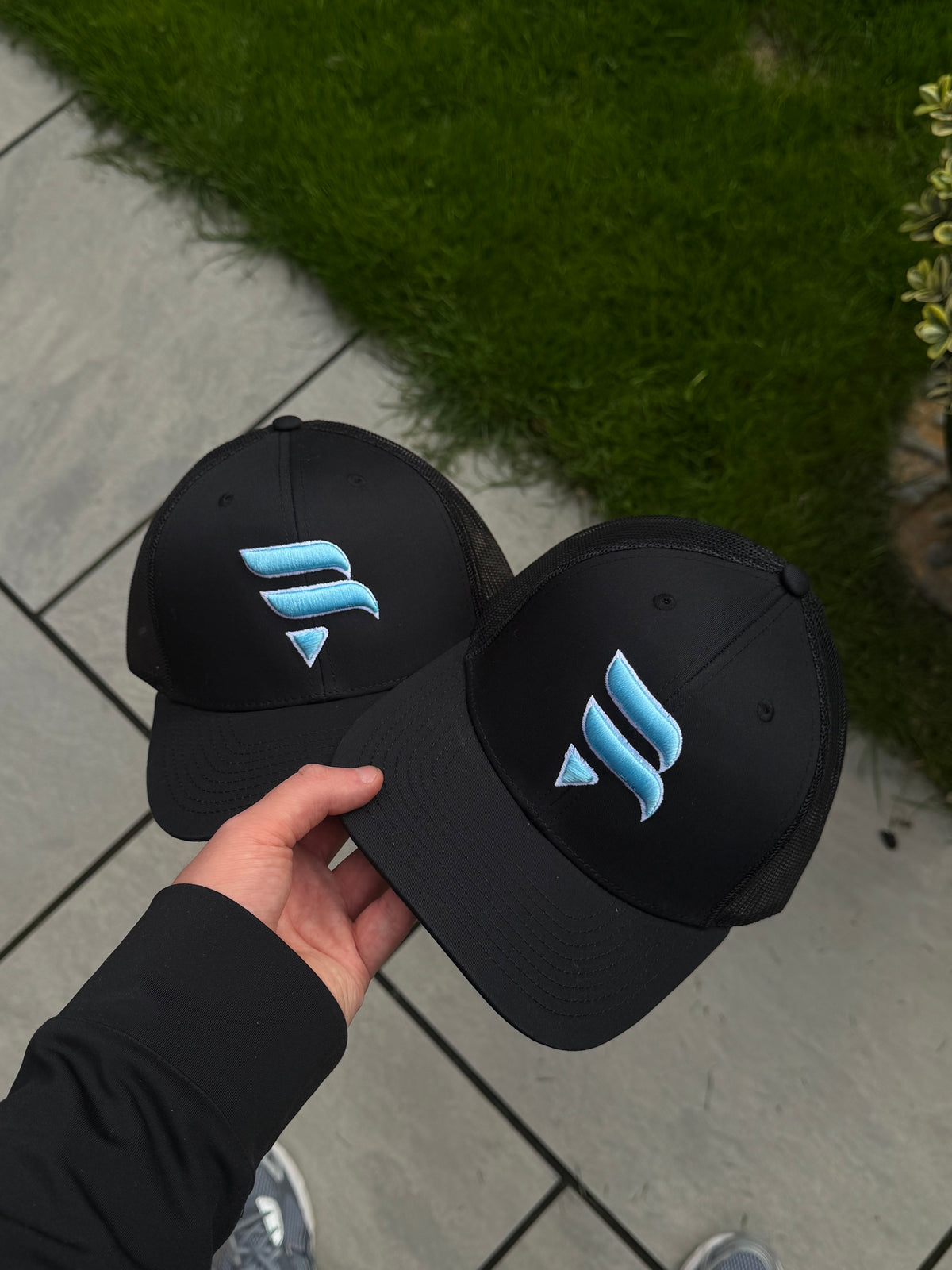 Black / Ice Blue Logo Cap