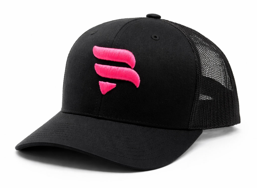 Black / Neon Pink Logo Cap